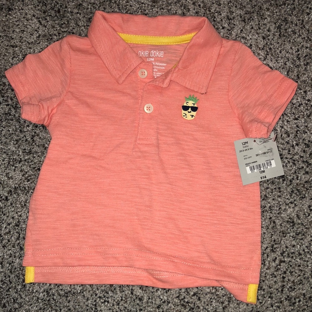 Baby boy coral pineapple short sleeve NWT